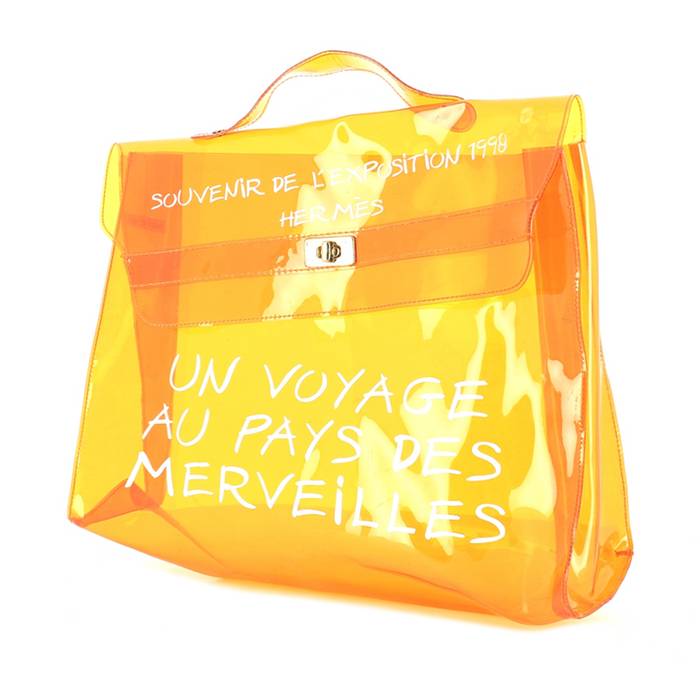 Hermes bolso de mano Kelly Plastic en material sintético naranja