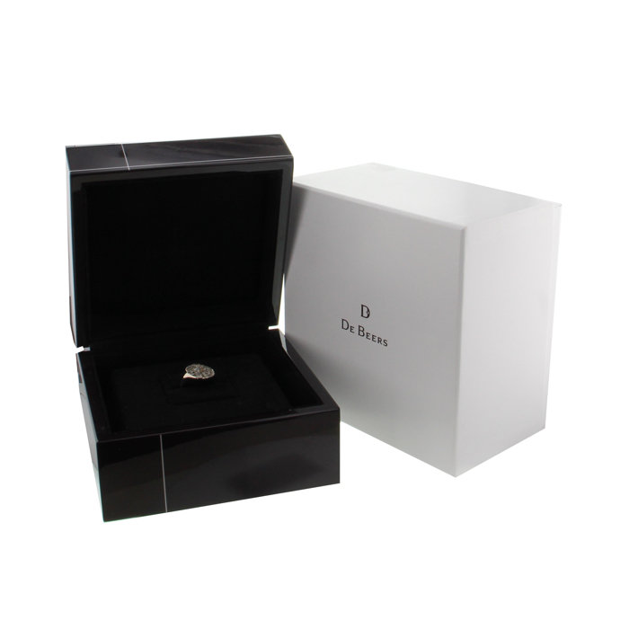 De Beers bague Talisman en or gris, diamants et diamants brun  - Detail D2