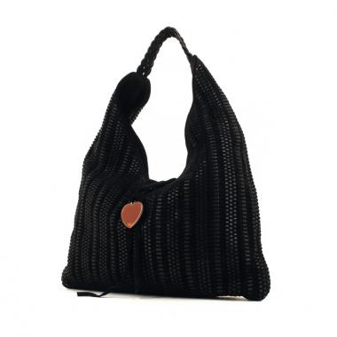 Ungaro en daim et cuir tressé noir 