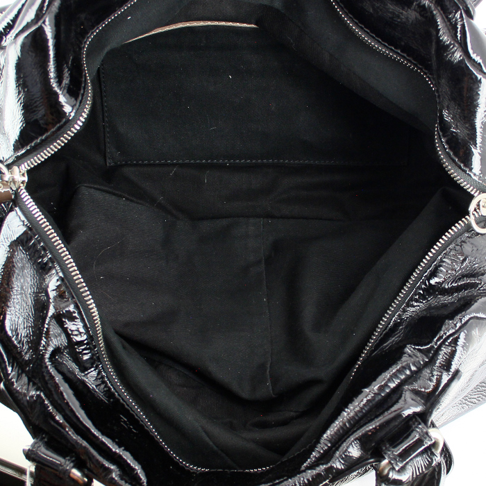Paddington handbag in black patent leather - Detail D2