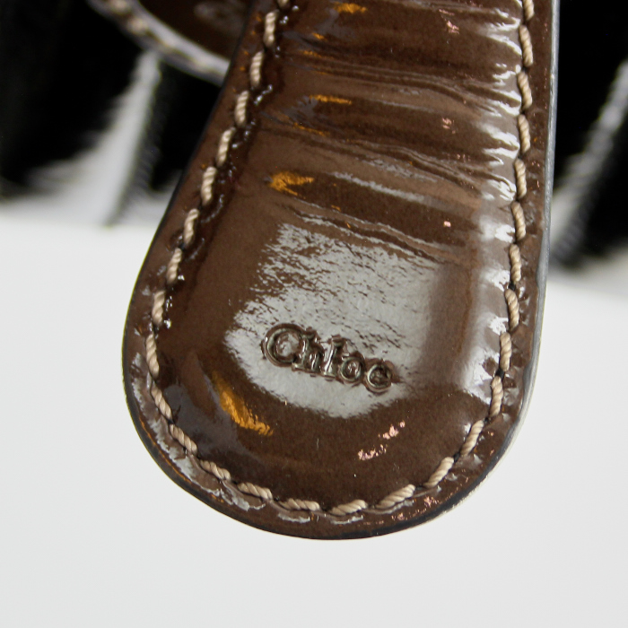 Sac à main Paddington en cuir vernis noir - Detail D3