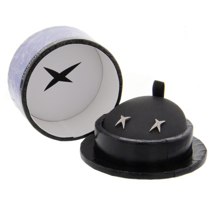 Orecchini a bottone in oro bianco e in diamanti - Detail D2