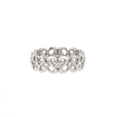De Beers sortija Swan en oro blanco y diamantes