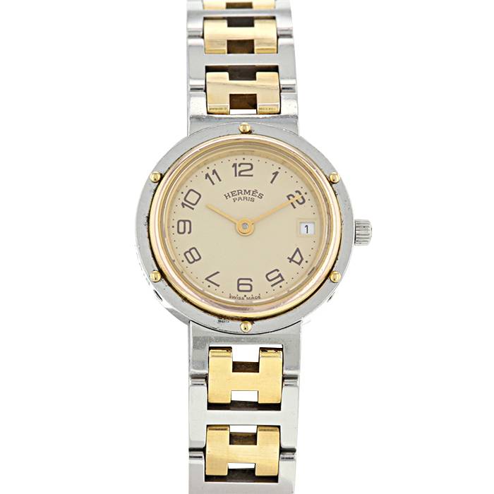 Reloj Hermes Clipper - Wristlet Watch de oro y acero Ref :  Clipper - Wristlet Watch Circa  1990