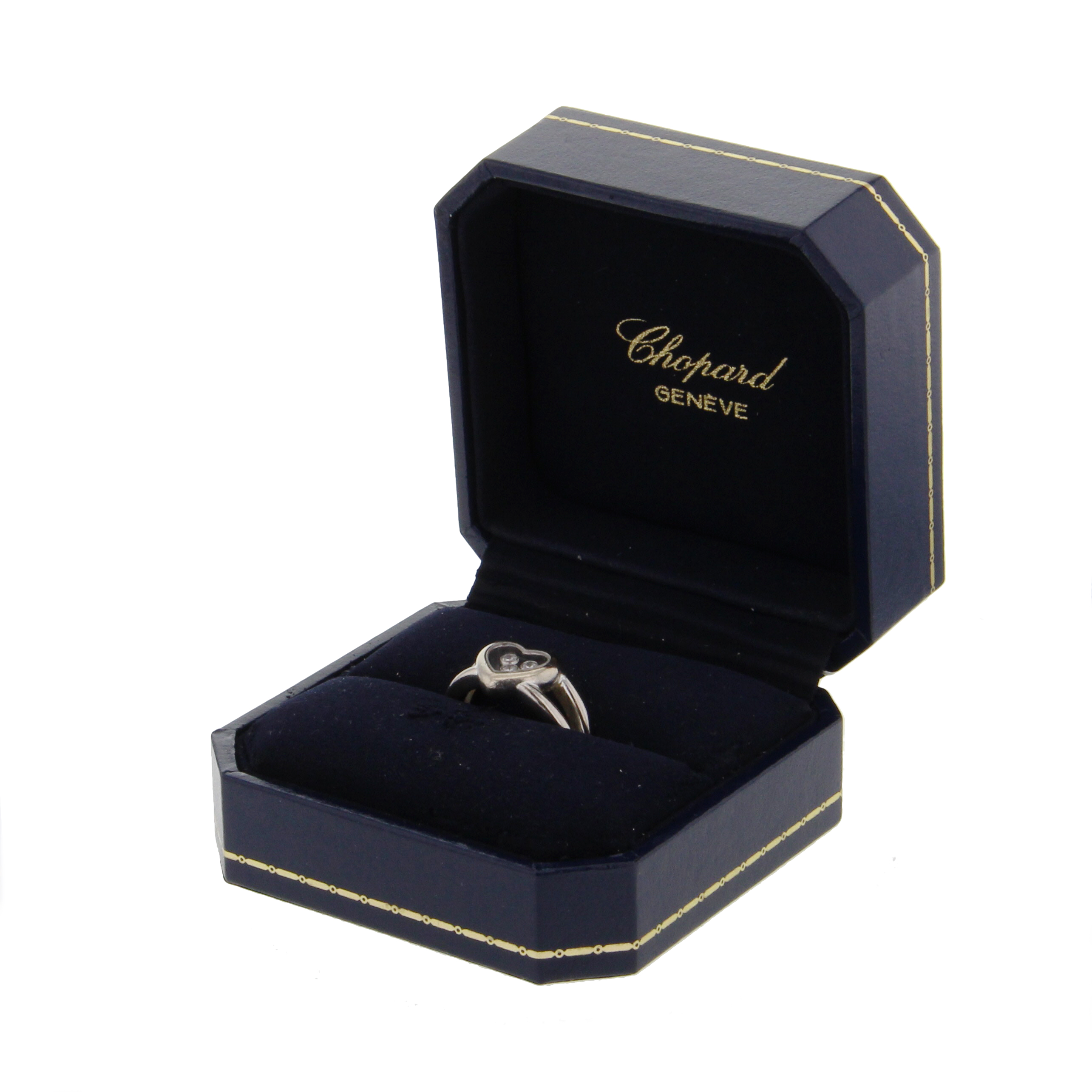 Anello Chopard Happy Diamonds in oro bianco e diamanti - Detail D2