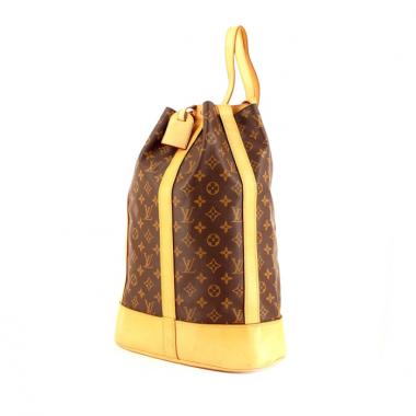 Sac de format bourse Louis Vuitton Randonnée en toile monogram et cuir naturel
