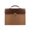 Louis Vuitton porte-documents en toile damier ébène et cuir marron - 360 thumbnail