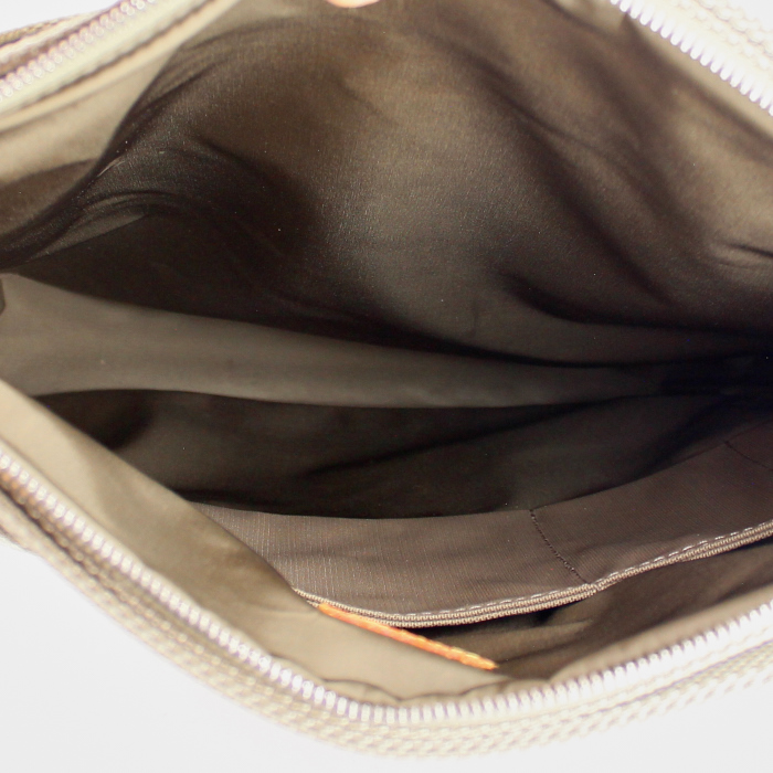 Louis Vuitton Shoulder Bag in grey canvas and natural leather - Detail D2