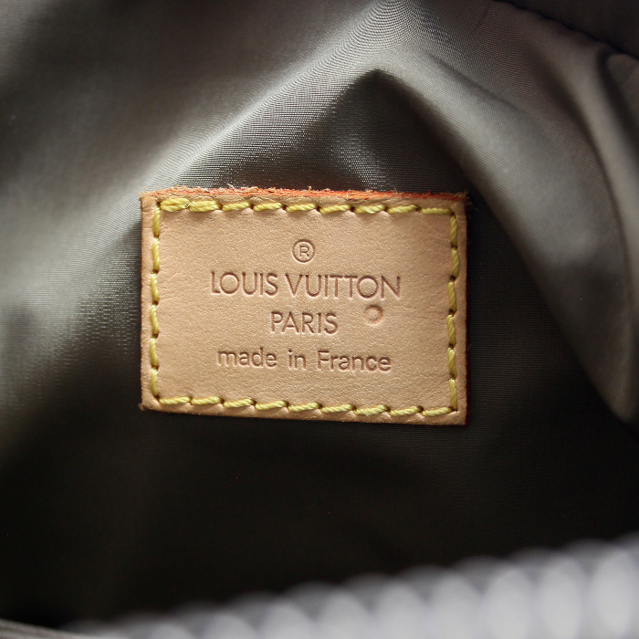 Louis Vuitton Shoulder Bag in grey canvas and natural leather - Detail D3