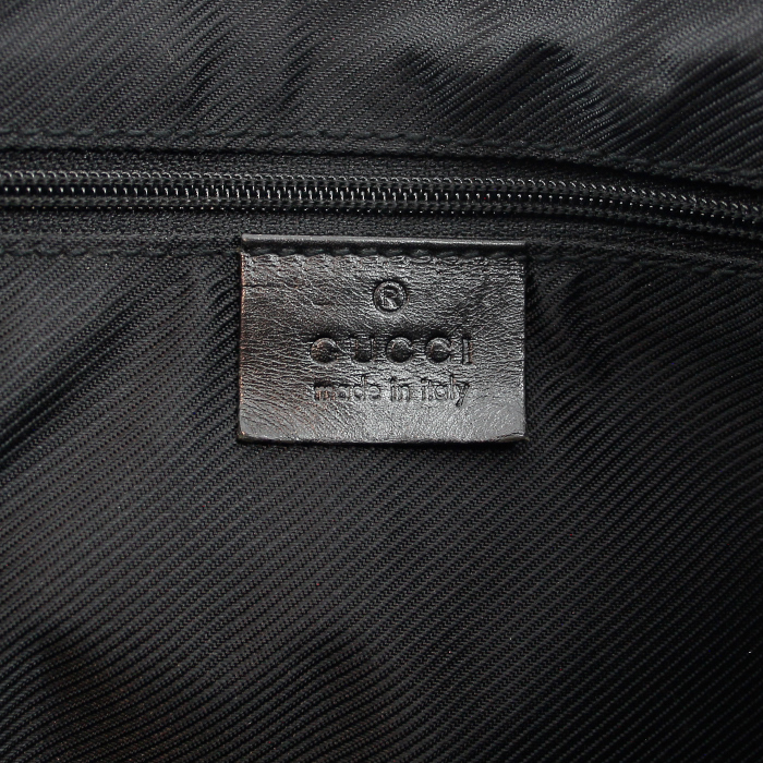 Gucci Jackie handbag in black monogram canvas and leather - Detail D3