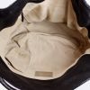 Shopping bag in pelle intrecciata nera e paillettes nere - Detail D2 thumbnail