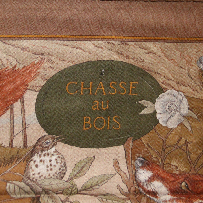 Hermès foulard en cachemire "Chasse au bois" - Detail D1