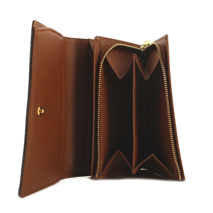 Louis Vuitton Tresor wallet in monogram canvas and brown leather - Detail D1