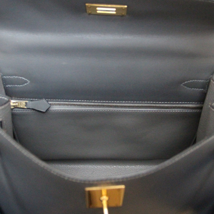 Bolso de mano Kelly 28 cm en cuero box gris - Detail D2