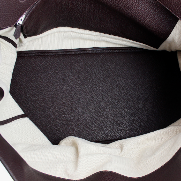 Sac de voyage en cuir togo marron - Detail D2