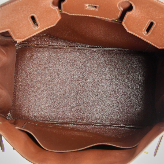 Hermes Birkin 30 cm handbag in chocolate brown leather - Detail D2