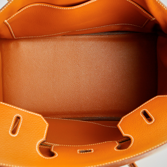 Hermes sac à main Birkin 35 cm en cuir togo marron - Detail D2