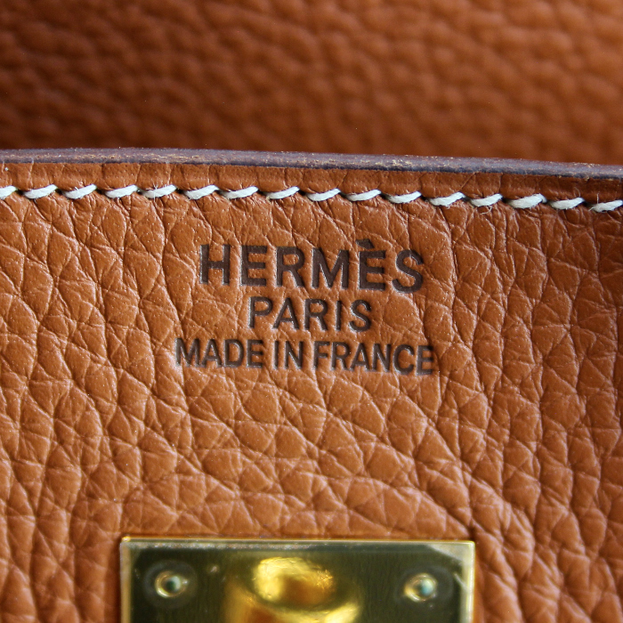 Hermes bolso de mano Birkin 35 cm en cuero togo marrón - Detail D3
