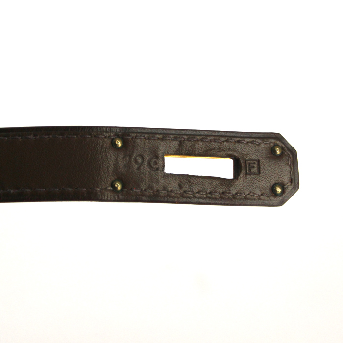 Borsa Birkin 40 cm in pelle Barenia verde kaki - Detail D5