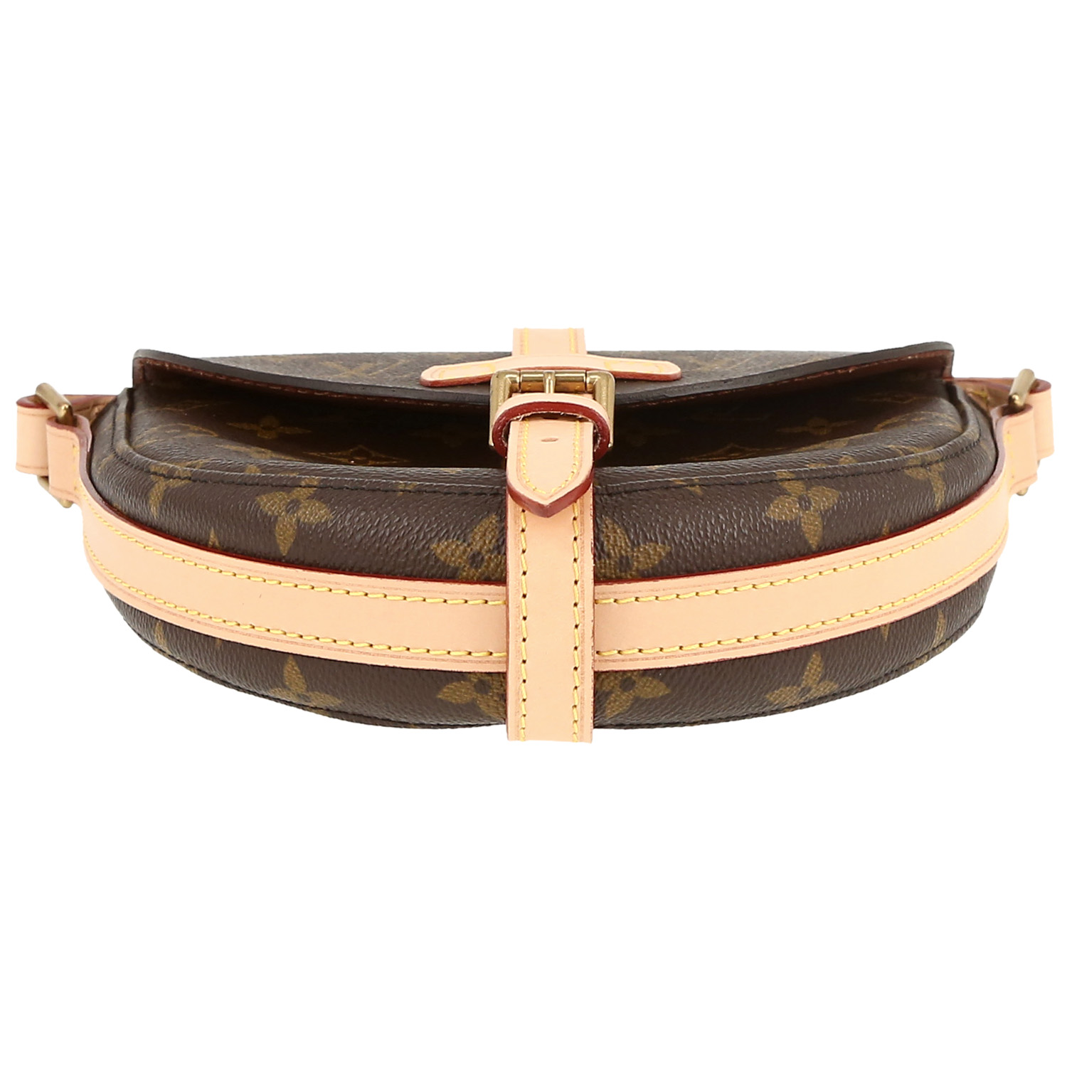 Bolso zurrón Louis Vuitton Chantilly en lona Monogram y cuero natural - Detail D1