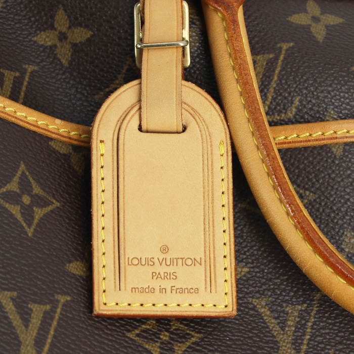 Louis Vuitton Deauville Bag in monogram canvas and natural leather - Detail D4