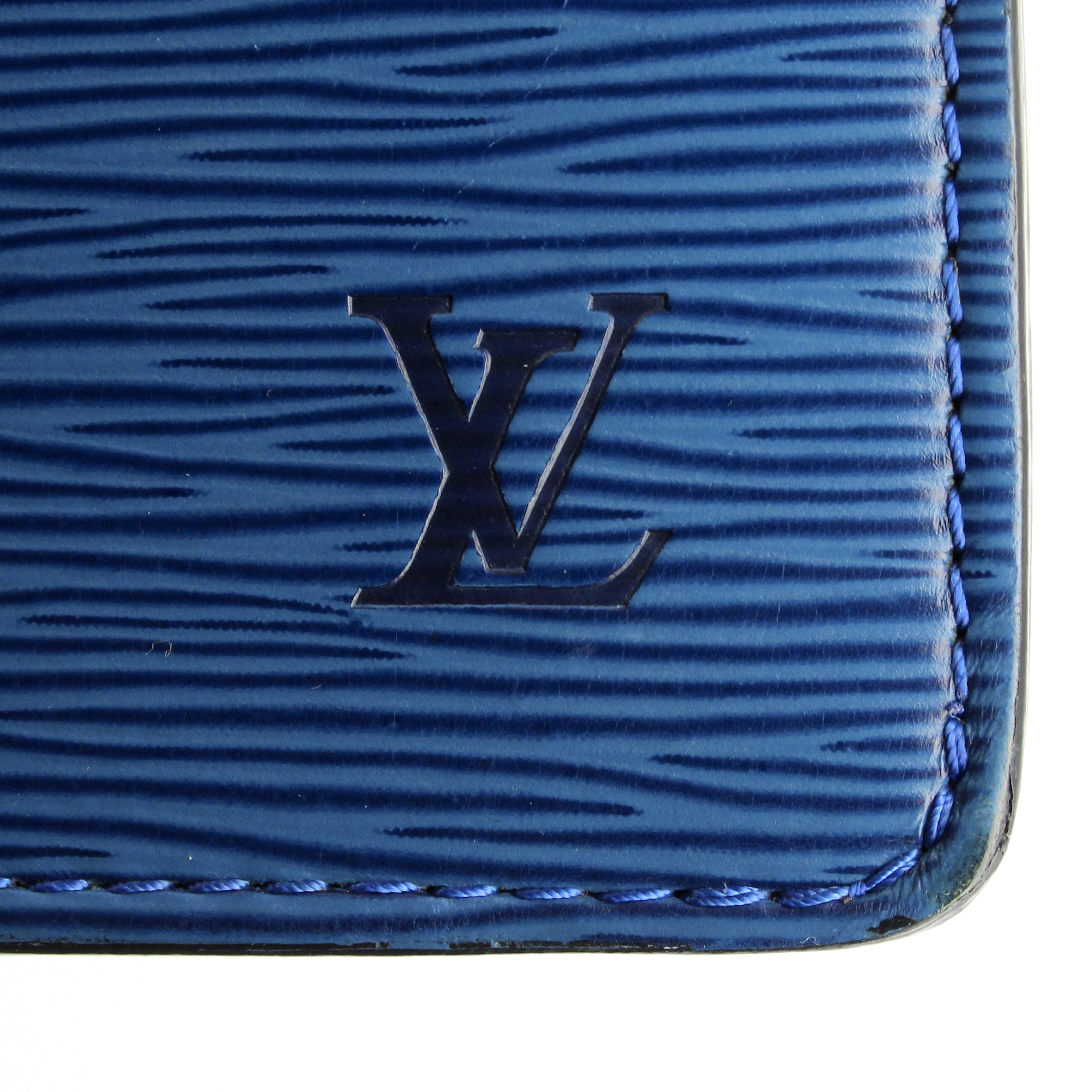 Louis Vuitton Riviera handbag in blue epi leather - Detail D3
