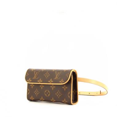 Pochette-cintura in tela monogram e pelle naturale
