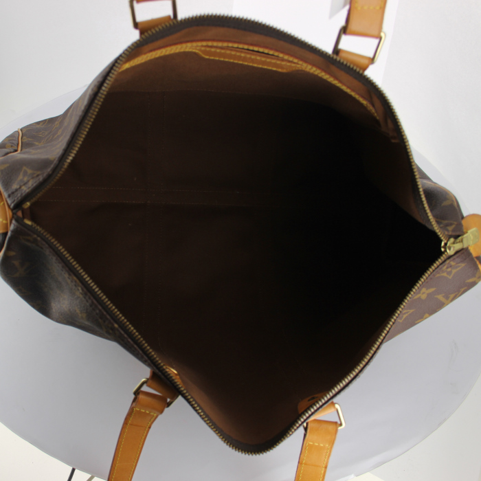 Borsa da viaggio Flanerie in tela monogram e pelle naturale - Detail D2