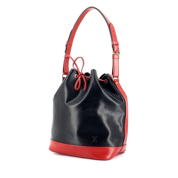 Borsa bisaccia Louis Vuitton modello grande in pelle Epi bicolore nera e rossa