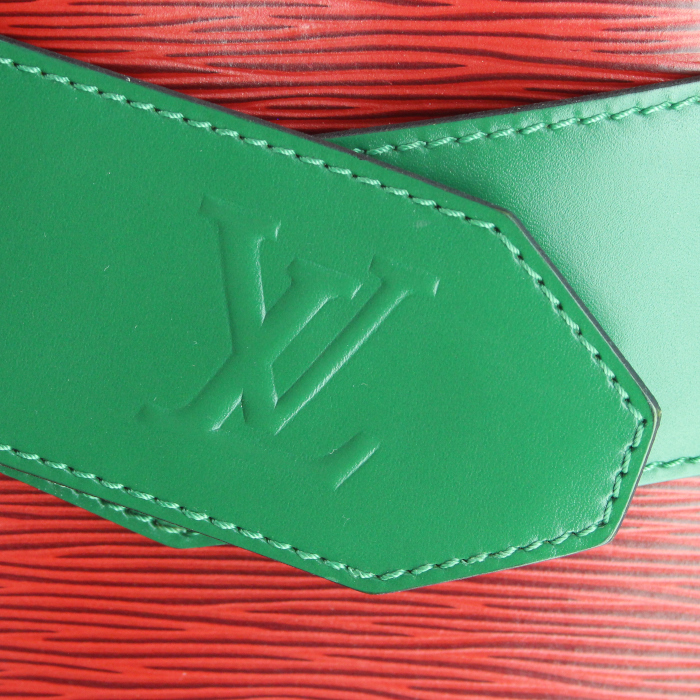 Sac à main Louis Vuitton Sac d'épaule en cuir épi bicolore rouge et vert - Detail D3