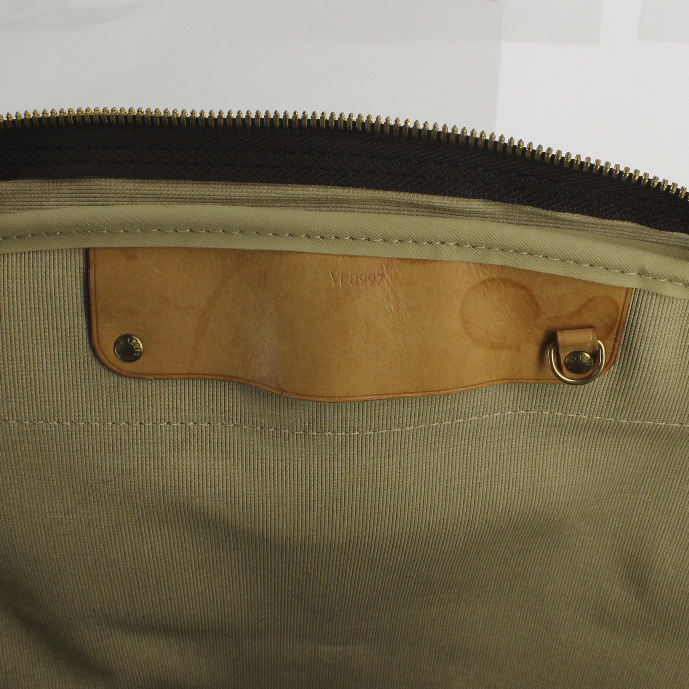 Louis Vuitton weekend bag in monogram canvas and natural leather - Detail D3