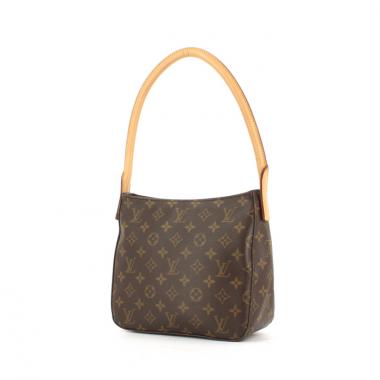 Sac à main Louis Vuitton Looping moyen modèle en toile monogram et cuir naturel