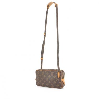 Borsa Marly in tela monogram e pelle naturale