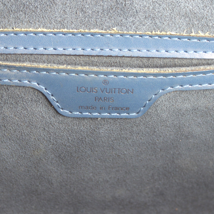 Bolso de mano Louis Vuitton Soufflot en cuero Epi azul - Detail D3