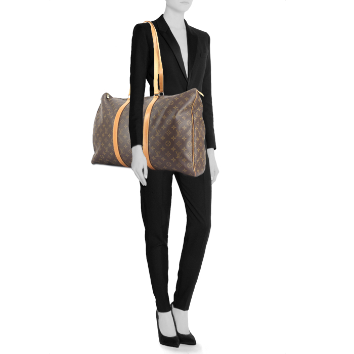 Borsa da weekend Flanerie in tela monogram cerata e pelle naturale - Detail D1