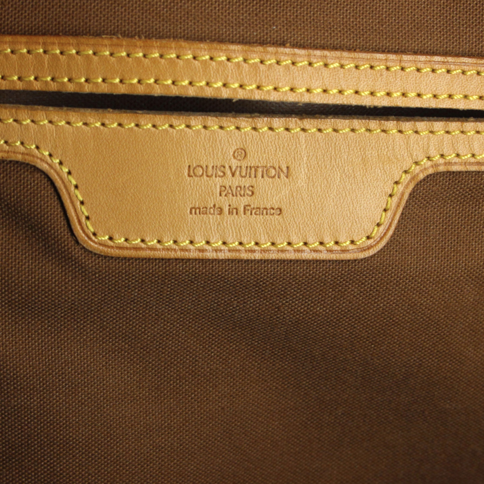 Bolso de fin de semana Flanerie en lona Monogram revestida y cuero natural - Detail D3