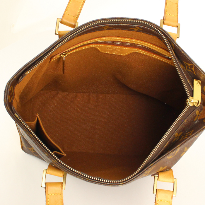 Louis Vuitton handbag in monogram canvas and natural leather - Detail D2