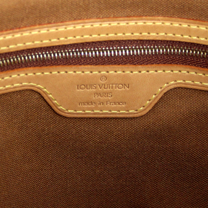 Bolso de mano Louis Vuitton en lona Monogram revestida y cuero natural - Detail D3