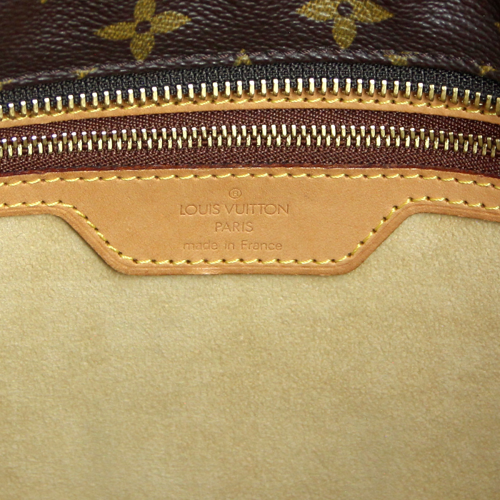 Bolso de mano Louis Vuitton Luco en lona Monogram y cuero natural - Detail D3