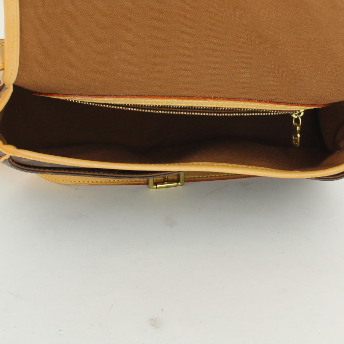 Sac à main Louis Vuitton Sologne en toile monogram et cuir naturel - Detail D2