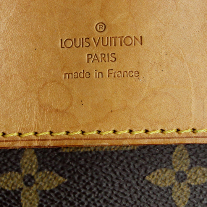 Sac de voyage Louis Vuitton Evasion en toile monogram et cuir naturel - Detail D3