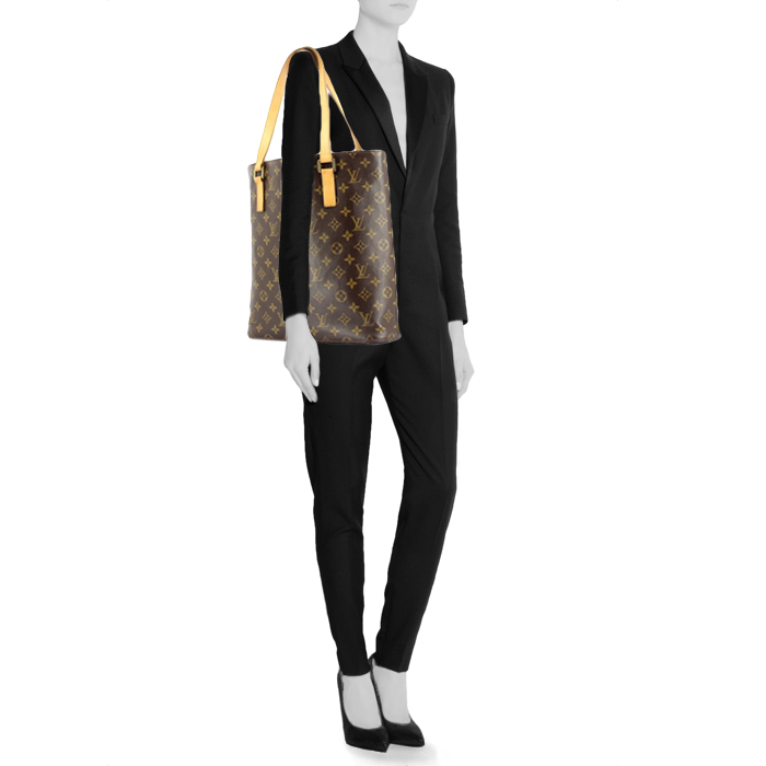 Louis Vuitton bolso de mano en lona Monogram revestida y cuero natural - Detail D1
