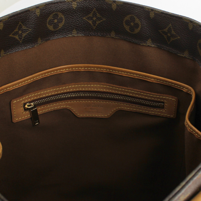 Louis Vuitton sac à main en toile monogram enduite et cuir naturel - Detail D4