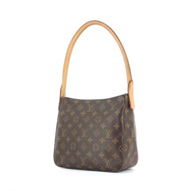 Sac à main Louis Vuitton Looping moyen modèle en toile monogram et cuir naturel