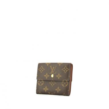 Portefeuille Louis Vuitton Elise en toile monogram et cuir marron