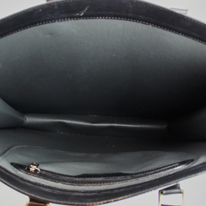 Louis Vuitton Plat handbag in black epi leather - Detail D2