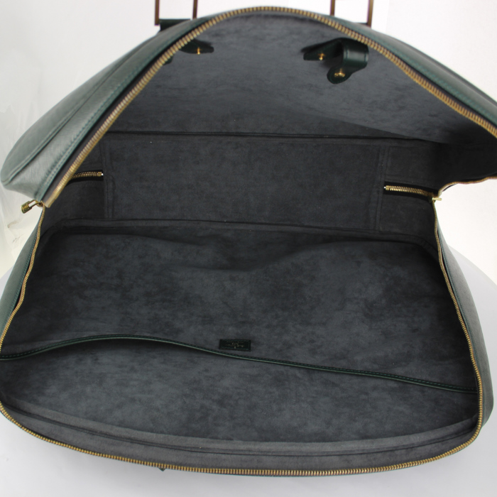 Bolsa de viaje en cuero taiga verde - Detail D2