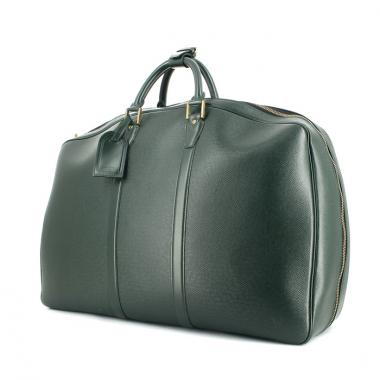 Travel bag in green taiga leather