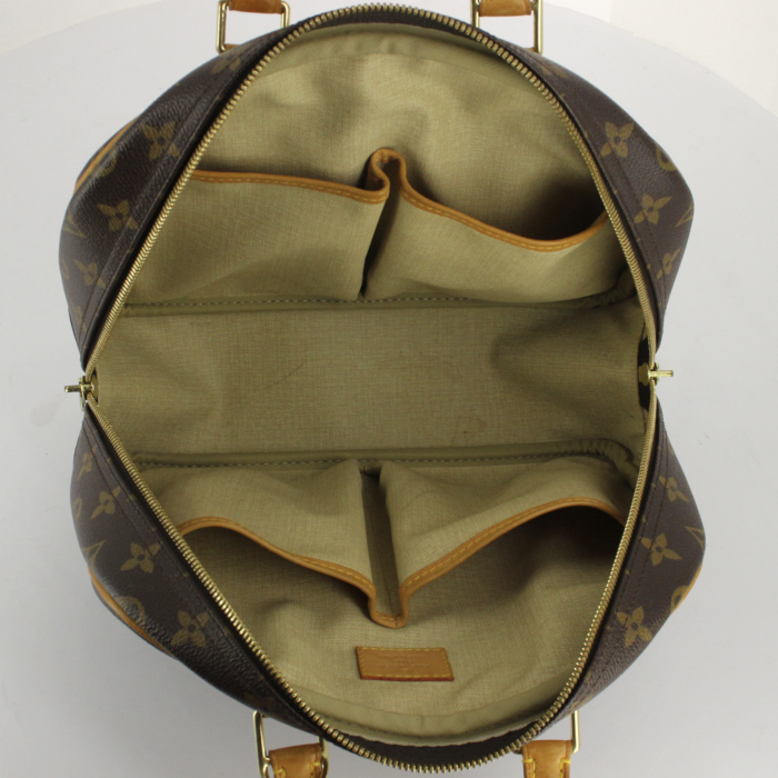 Louis Vuitton Deauville handbag in monogram canvas and natural leather - Detail D2