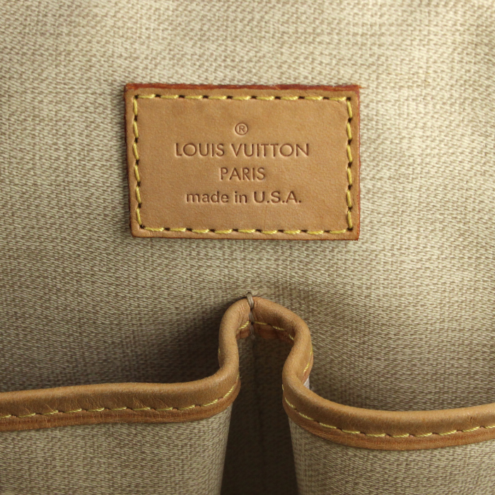 Louis Vuitton Deauville handbag in monogram canvas and natural leather - Detail D3